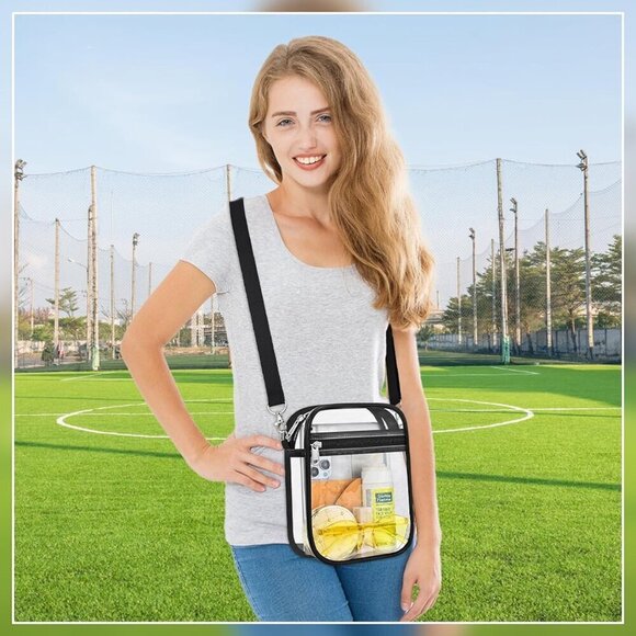 Clear PVC Bag Small Crossbody Purse for Stadium Concert Travel Work - Picture 7 of 7